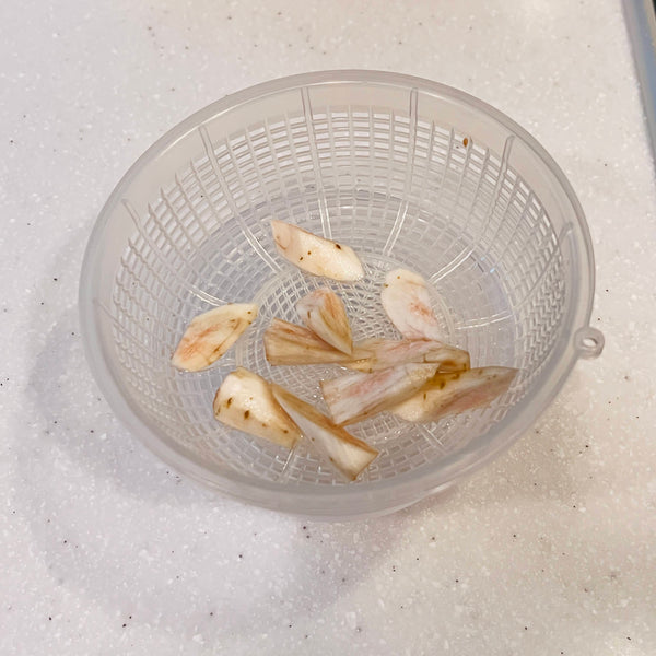 soaking the burdock root in water