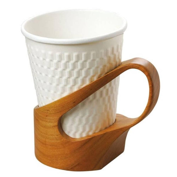 Artisan Hand-Carved Cherry Wood Cup Holder Unique Piece