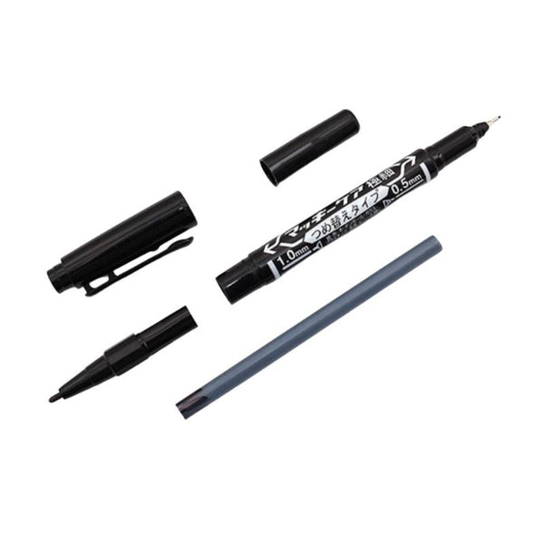 Zebra Mckee Marking Pen Dual Fine Point Black Markers 5 Pieces