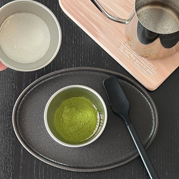 making the matcha sauce