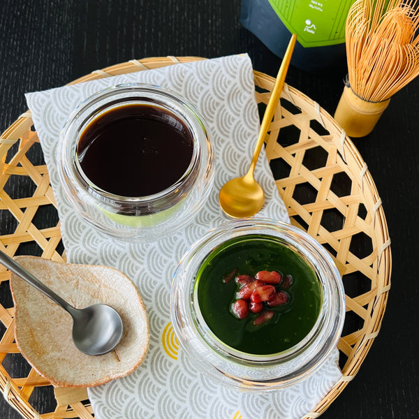 finished matcha pudding